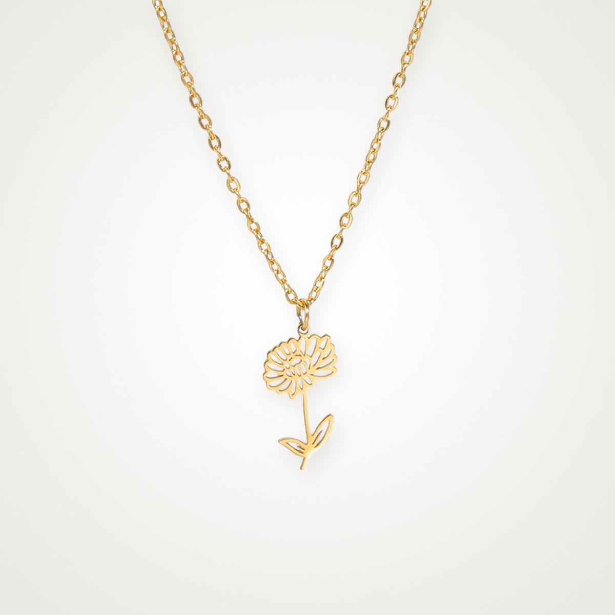 Collar Flor de tu mes dorado Noviembre (crisantemo)