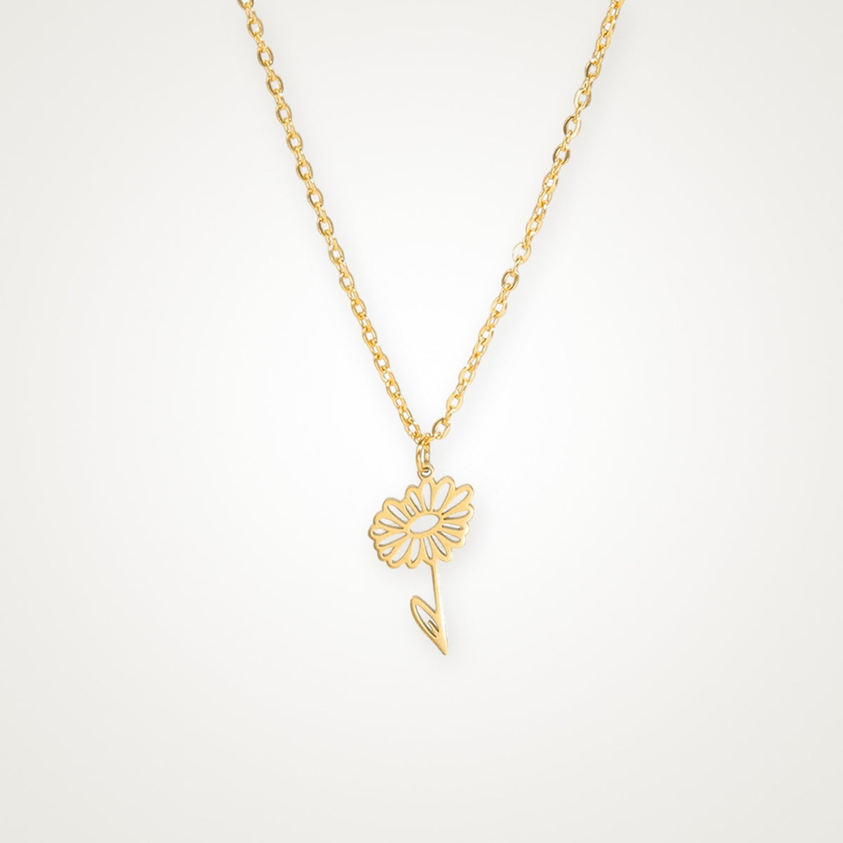 Collar Flor de tu mes dorado Abril (margarita)
