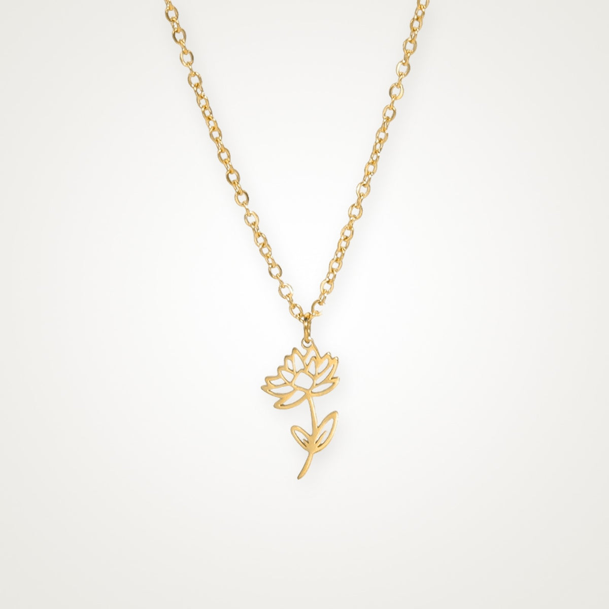 Collar Flor de tu mes dorado Julio (nenúfar)