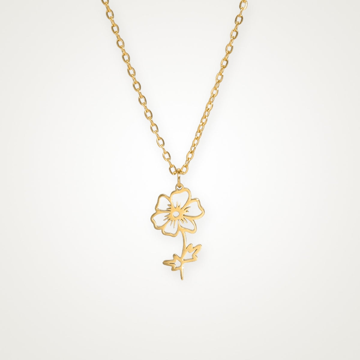 Collar Flor de tu mes dorado Octubre (cosmos)