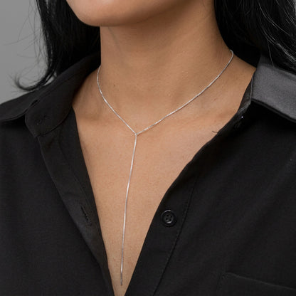 Collar Largo con Flecos de Cadena