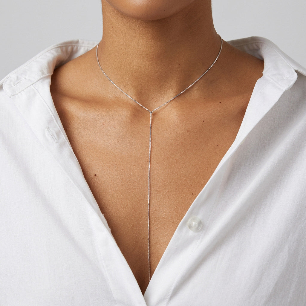 Collar Largo con Flecos de Cadena