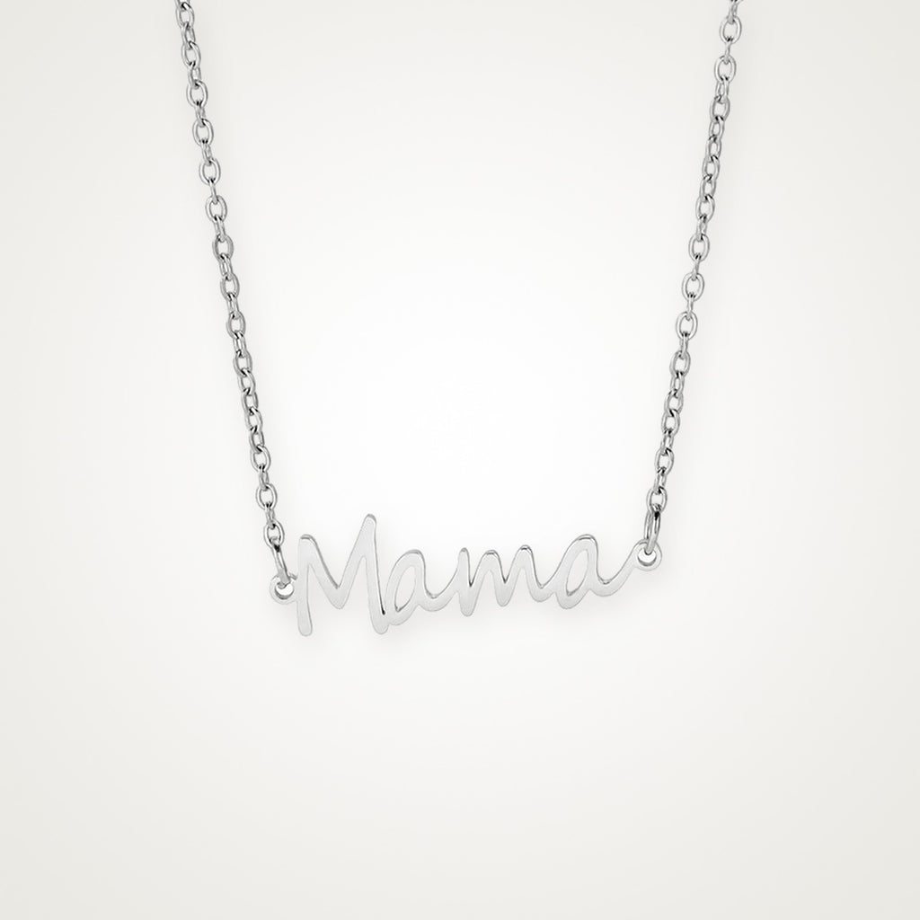 Collar Mamá fino plateado
