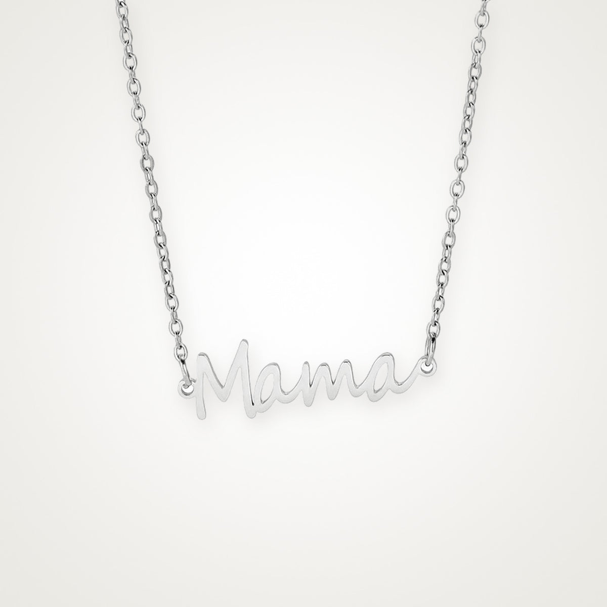 Collar Mamá fino plateado