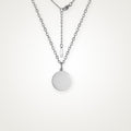 Collar Medalla lisa plateado