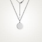 Collar Medalla lisa plateado
