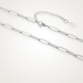 Collar Paperclip plateado para charms