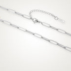Collar Paperclip plateado para charms