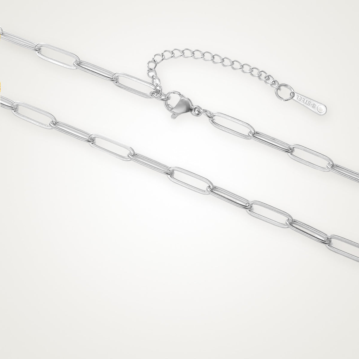 Collar Paperclip plateado para charms