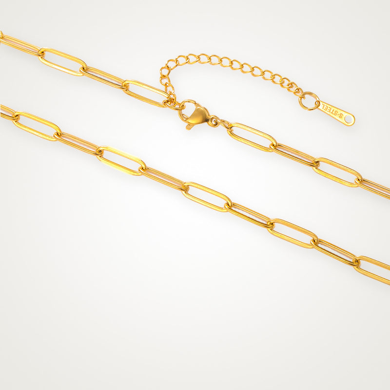 Collar Paperclip dorado para charms