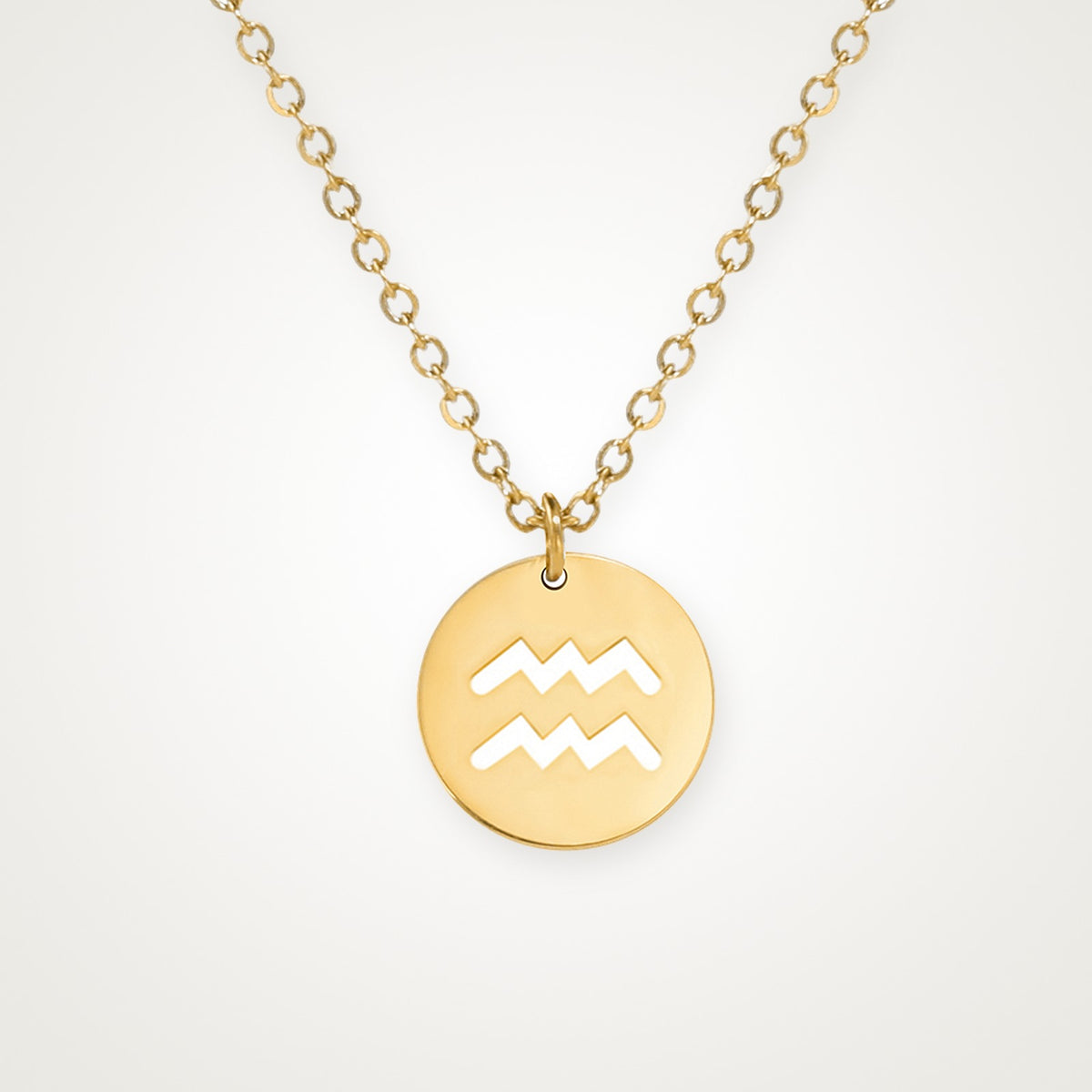 Collar Signo zodiacal dorado Acuario