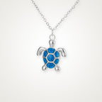Collar Tortuga azul plateado