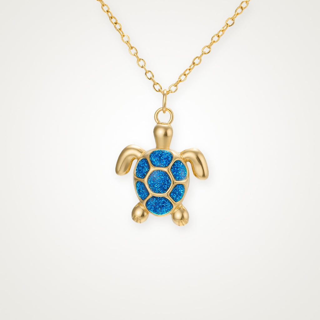 Collar Tortuga azul dorado