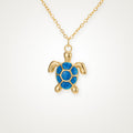Collar Tortuga azul dorado