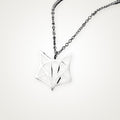 Collar Zorro de origami plateado