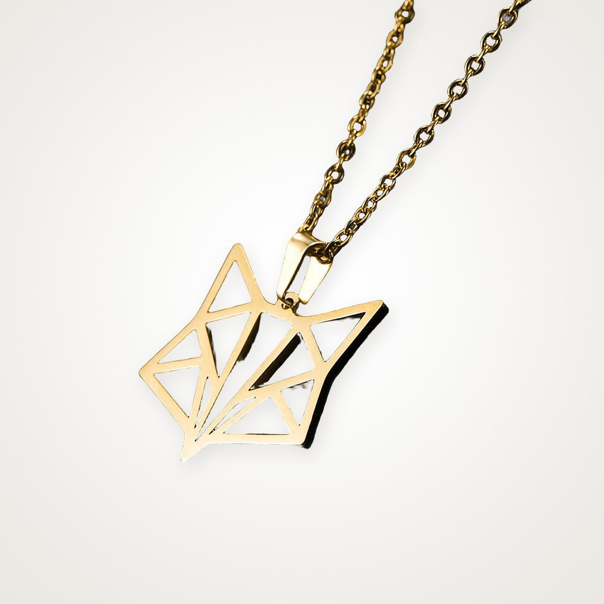 Collar Zorro de origami dorado
