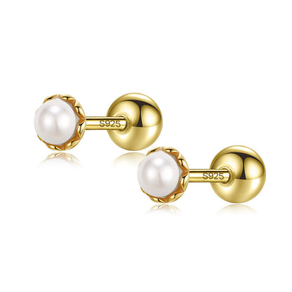 Aretes Perla con Rosca