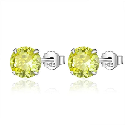 Aretes Zirconia Redonda de Colores