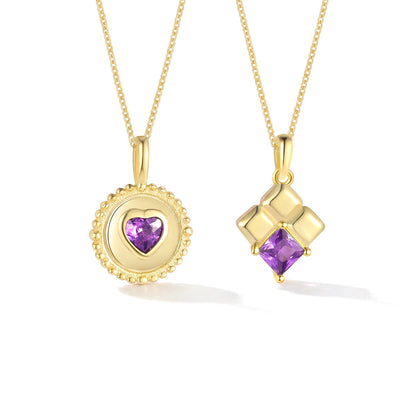 Dije Corazón o Rombo con Zirconia