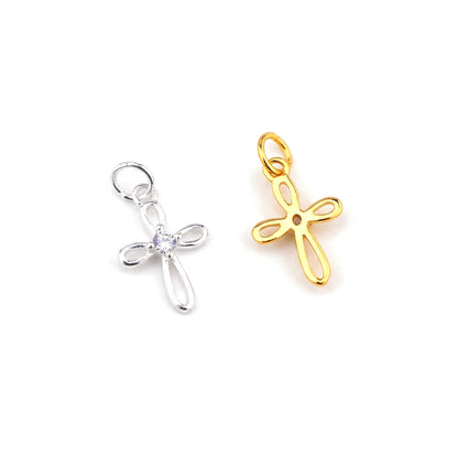 Dije Cruz Calada con Zirconia