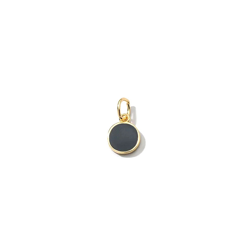 Dije Redondo Esmaltado Negro