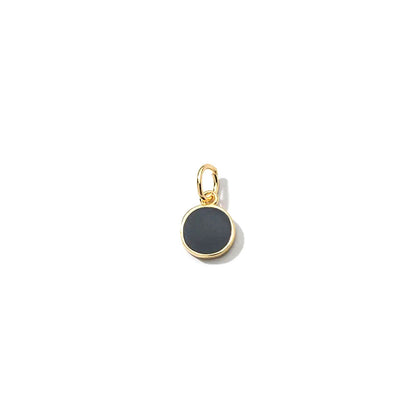 Dije Redondo Esmaltado Negro