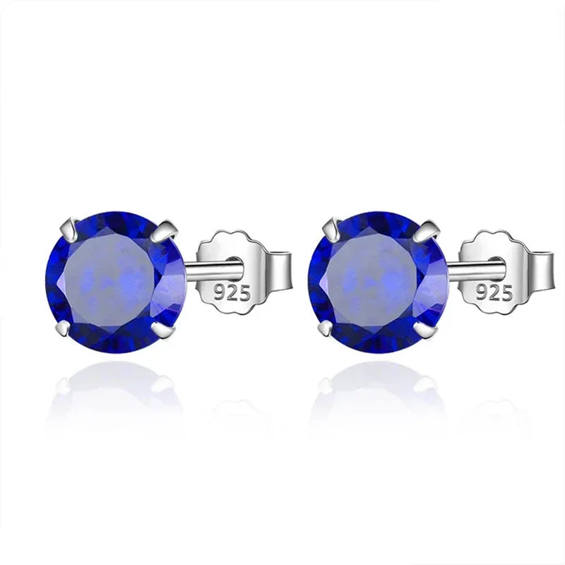 Aretes Zirconia Redonda de Colores
