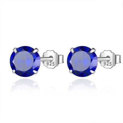 Aretes Zirconia Redonda de Colores