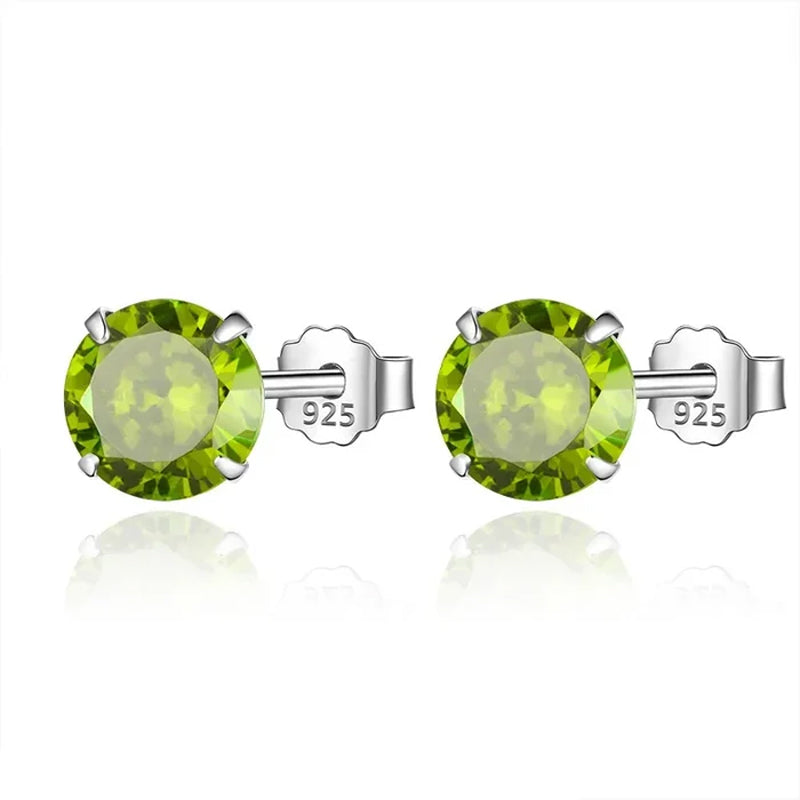 Aretes Zirconia Redonda de Colores
