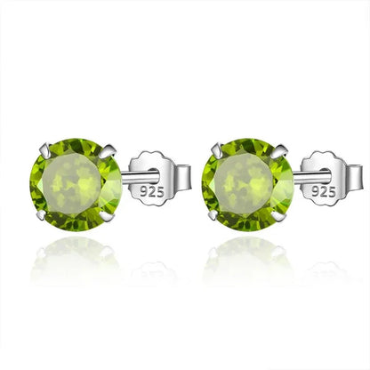 Aretes Zirconia Redonda de Colores