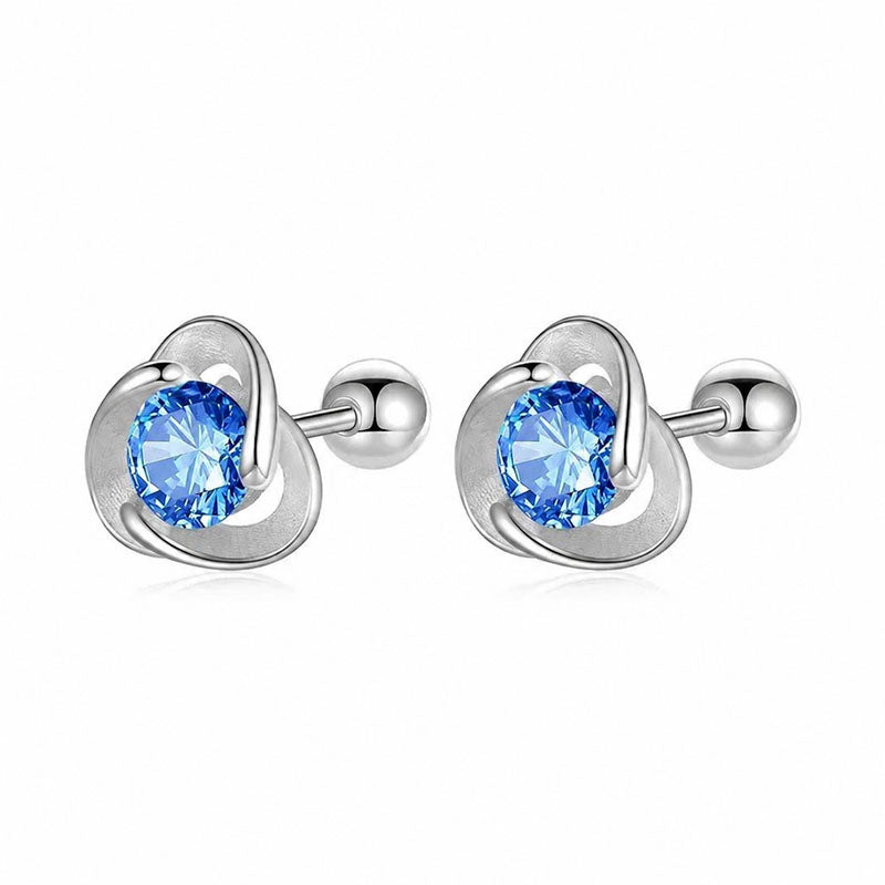 Aretes Triángulo con Zirconia Azul