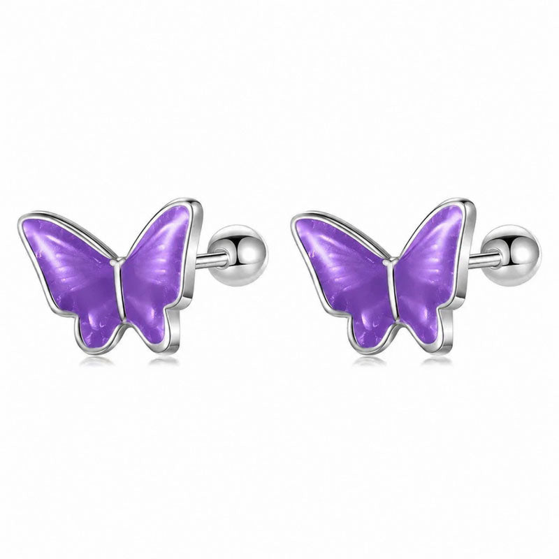 Aretes Mariposa Esmaltada de Colores