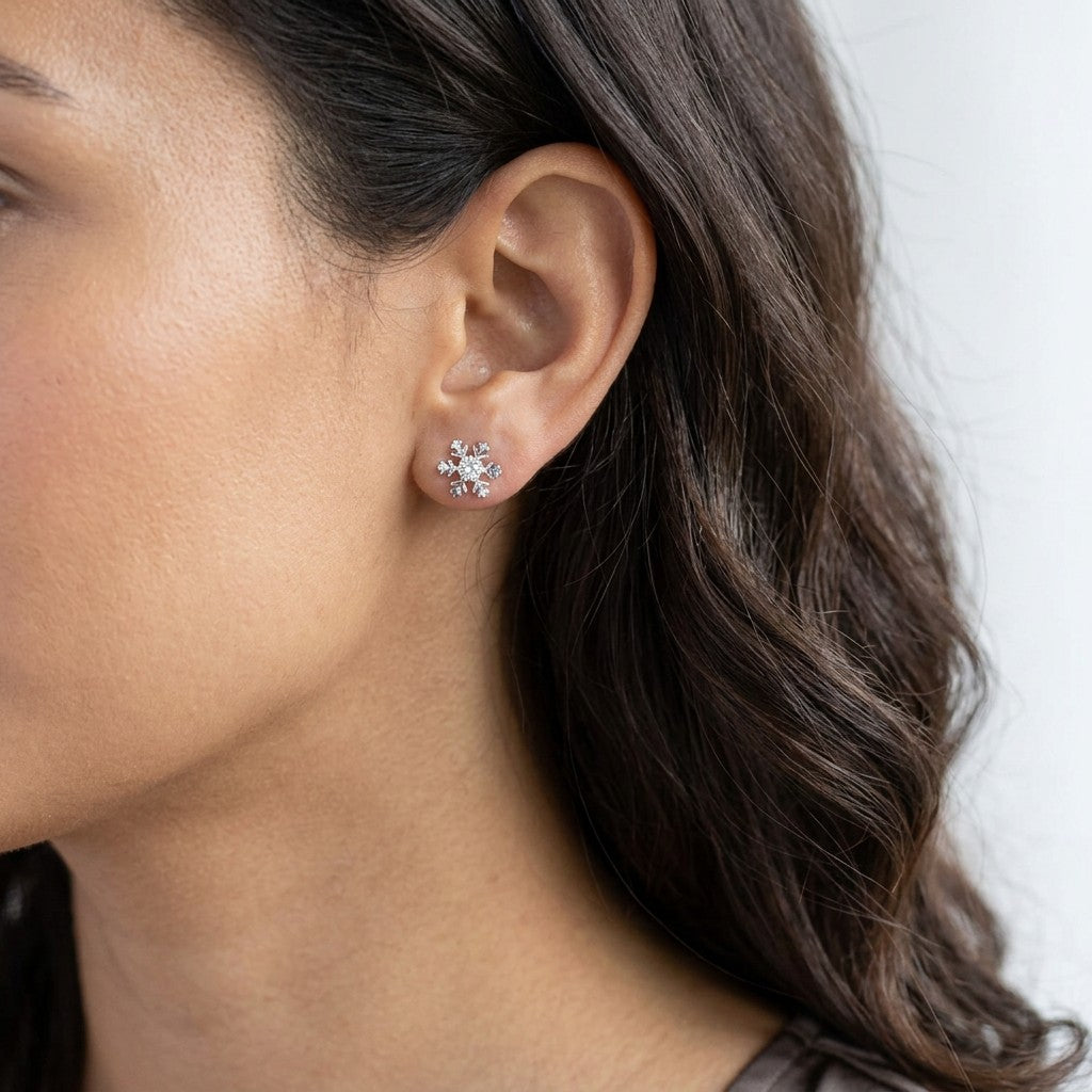 Ear cuff Copo de Nieve con Zirconias
