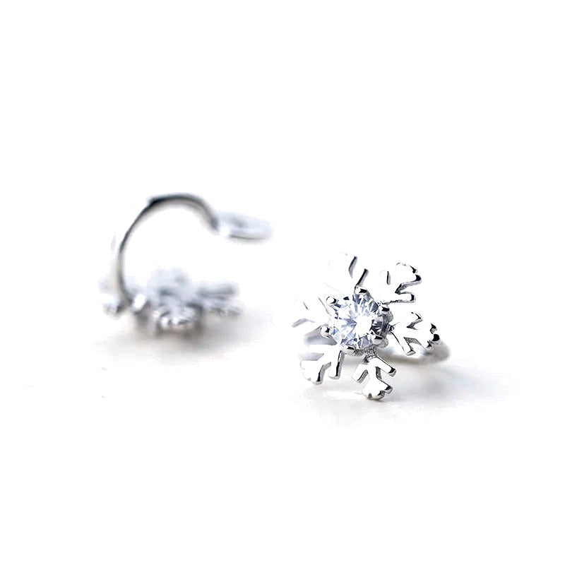 Ear cuff Copo de Nieve con Zirconias
