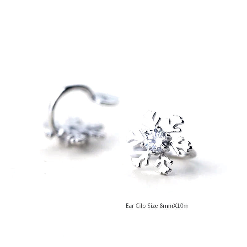 Ear cuff Copo de Nieve con Zirconias