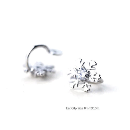 Ear cuff Copo de Nieve con Zirconias