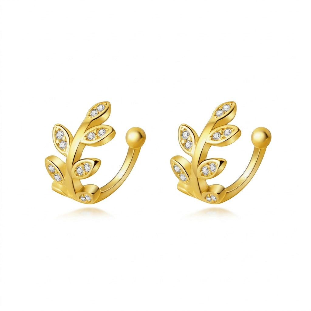 Ear Cuff Hojas con Zirconias