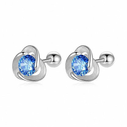 Aretes Triángulo con Zirconia Azul