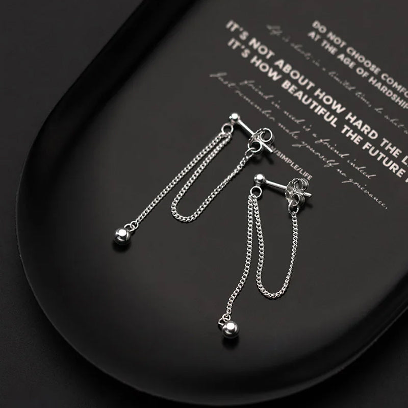 Aretes con Cadena de Bolitas