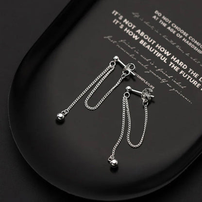 Aretes con Cadena de Bolitas