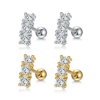 Aretes Botón de Zirconia