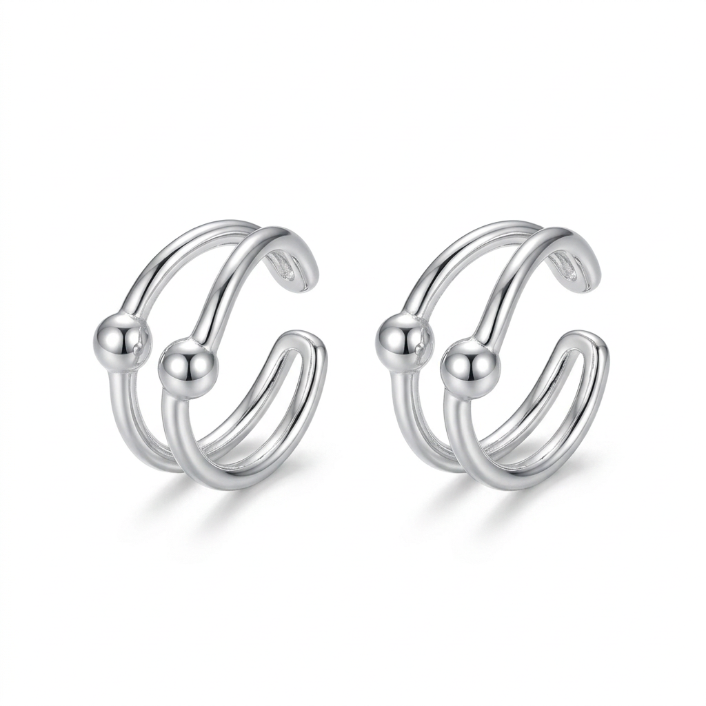 Aretes de Clip Doble Capa