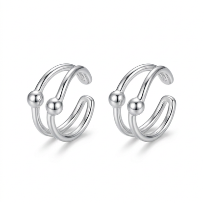 Aretes de Clip Doble Capa