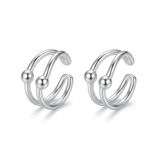 Aretes de Clip Doble Capa