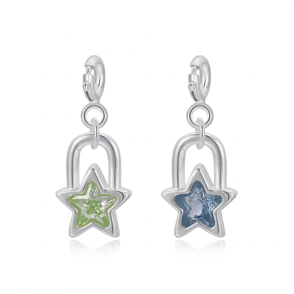 Dije Estrella con Zirconia Verde o Azul