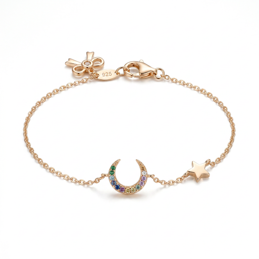 Pulsera Luna, Estrella, Círculo o Moño