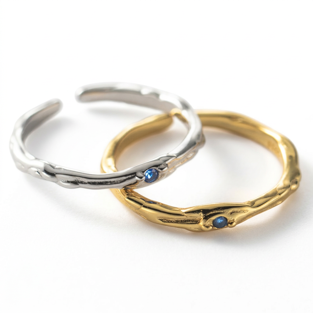 Anillo Zirconia Azul o Blanca Abierto