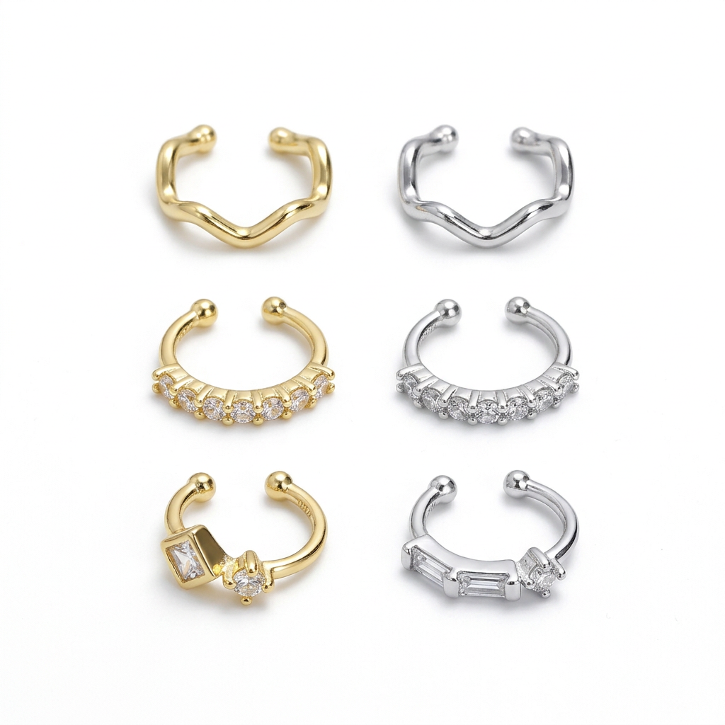 Aretes de Clip Curvos con Zirconias