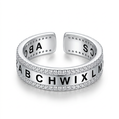 Anillo Letra Inicial Brillante