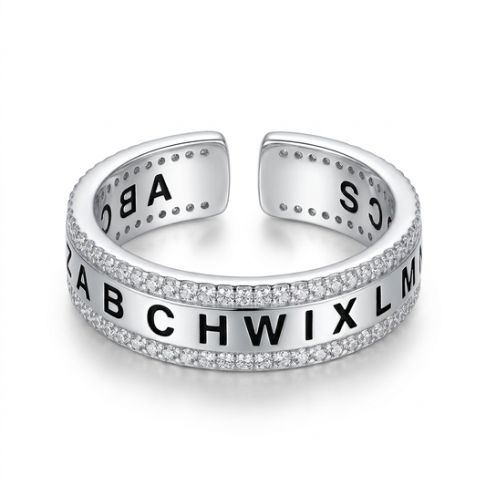 Anillo Letra Inicial Brillante